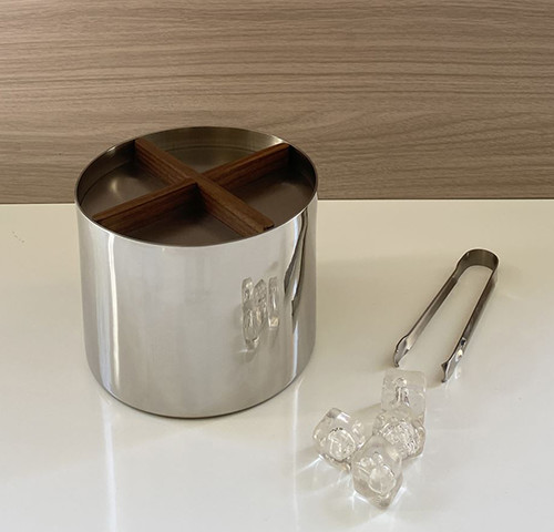 Wood and stainless steel ice bucket - Seau glace 2 L.